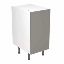 Kitchen Kit Slab 400mm Base Cabinet - Super Gloss - Dust Grey - Flatpacked - FKKF0302