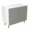 Kitchen Kit Slab 1000mm Base Cabinet - Super Gloss - Dust Grey - Flatpacked - FKKF0308