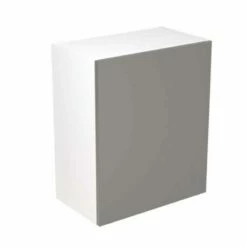 Kitchen Kit Slab 600mm Wall Cabinet - Super Gloss - Dust Grey - Flatpacked - FKKF0314
