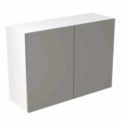 Kitchen Kit Slab 1000mm Wall Cabinet - Super Gloss - Dust Grey - Flatpacked - FKKF0315