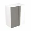 Kitchen Kit Slab 600mm Blind Corner Wall Cabinet - Super Gloss - Dust Grey -Flatpacked - FKKF0316