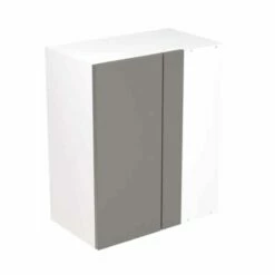 Kitchen Kit Slab 600mm Blind Corner Wall Cabinet - Super Gloss - Dust Grey -Flatpacked - FKKF0316