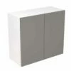Kitchen Kit Slab 800mm Wall Cabinet - Super Gloss - Dust Grey - Flatpacked - FKKF0338