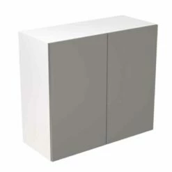 Kitchen Kit Slab 800mm Wall Cabinet - Super Gloss - Dust Grey - Flatpacked - FKKF0338