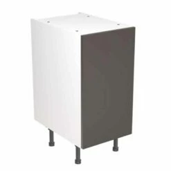 Kitchen Kit Slab 400mm Base Cabinet - Super Gloss - Graphite - Flatpacked - FKKF0402