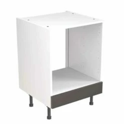 Kitchen Kit Slab 600mm Base Oven Cabinet - Super Gloss - Graphite - Flatpacked - FKKF0405