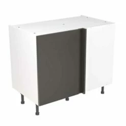 Kitchen Kit Slab 1000mm Blind Corner Base Cabinet - Super Gloss - Graphite - Flatpacked - FKKF0409