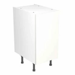 Kitchen Kit Slab 400mm Base Cabinet - Ultra Matt - White - Flatpacked - FKKF0502