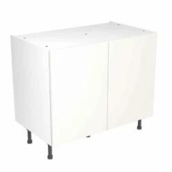 Kitchen Kit Slab 1000mm Base Cabinet - Ultra Matt - White - Flatpacked - FKKF0508