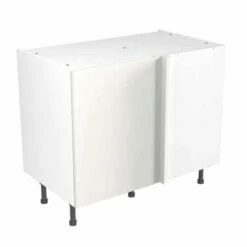 Kitchen Kit Slab 1000mm Blind Corner Base Cabinet - Ultra Matt - White - Flatpacked - FKKF0509