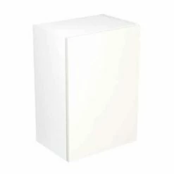 Kitchen Kit Slab 500mm Wall Cabinet - Ultra Matt - White - Flatpacked - FKKF0513