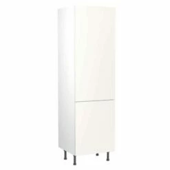 Kitchen Kit Slab 600mm Tall 70/30 Fridge/Freezer Housing - Ultra Matt - White - Flatpacked - FKKF0522