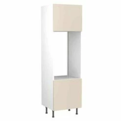 Kitchen Kit Slab 600mm Tall Double Oven Housing - Ultra Matt - Cashmere - Flatpacked - FKKF0621