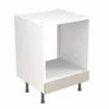 Kitchen Kit Slab 600mm Base Oven Cabinet - Ultra Matt - Light Grey - Flatpacked - FKKF0705