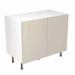 Kitchen Kit Slab 1000mm Base Cabinet - Ultra Matt - Light Grey - Flatpacked - FKKF0708