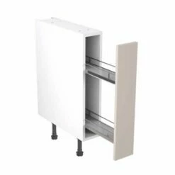 Kitchen Kit Slab 150mm Pull Out Base Cabinet - Ultra Matt - Light Grey - Flatpacked - FKKF0751