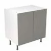 Kitchen Kit Slab 800mm Base Cabinet - Ultra Matt - Dust Grey - Flatpacked - FKKF0836