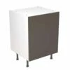 Kitchen Kit Slab 600mm Base Cabinet - Ultra Matt - Graphite - Flatpacked - FKKF0904
