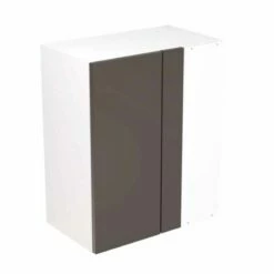 Kitchen Kit Slab 600mm Blind Corner Wall Cabinet - Ultra Matt - Graphite - Flatpacked - FKKF0916