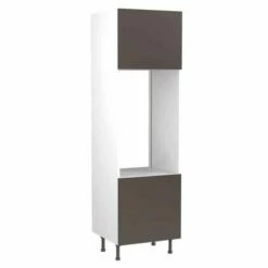 Kitchen Kit Slab 600mm Tall Double Oven Housing - Ultra Matt - Graphite - Flatpacked - FKKF0921