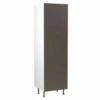 Kitchen Kit Slab 600mm Tall 70/30 Fridge/Freezer Housing - Ultra Matt - Graphite - Flatpacked - FKKF0922