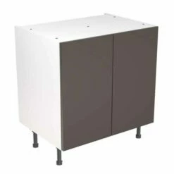 Kitchen Kit Slab 800mm Base Cabinet - Ultra Matt - Graphite - Flatpacked - FKKF0936