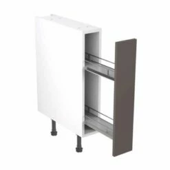 Kitchen Kit Slab 150mm Pull Out Base Cabinet - Ultra Matt - Graphite - Flatpacked - FKKF0951