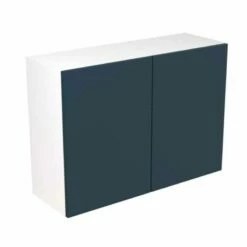 Kitchen Kit Slab 1000mm Wall Cabinet - Ultra Matt - Indigo Blue - Flatpacked - FKKF1315