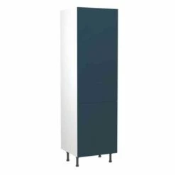 Kitchen Kit Slab 600mm Tall Larder Cabinet - Ultra Matt - Indigo Blue - Flatpacked - FKKF1334