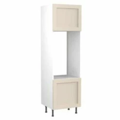 Kitchen Kit Shaker 600mm Tall Double Oven Housing - Ultra Matt - Cashmere - Flatpacked - FKKH0621
