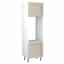 Kitchen Kit Shaker 600mm Tall Double Oven Housing - Ultra Matt - Light Grey - Flatpacked - FKKH0721