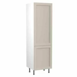 Kitchen Kit Shaker 600mm Tall Larder Cabinet - Ultra Matt - Light Grey - Flatpacked - FKKH0734