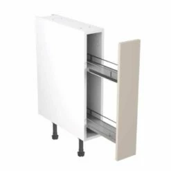Kitchen Kit Shaker 150mm Pull Out Base Cabinet - Ultra Matt - Light Grey - Flatpacked - FKKH0751