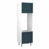 Kitchen Kit Shaker 600mm Tall Double Oven Housing - Ultra Matt - Indigo Blue - Flatpacked - FKKH1321