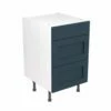Kitchen Kit Shaker 500mm 3 Drawer Base Cabinet - Ultra Matt - Indigo Blue - Flatpacked - FKKH1341