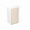 Kitchen Kit J-Pull 600mm Blind Corner Wall Cabinet - Super Gloss - Cashmere - Flatpacked - FKKJ0116