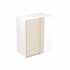 Kitchen Kit J-Pull 600mm Blind Corner Wall Cabinet - Super Gloss - Cashmere - Flatpacked - FKKJ0116