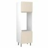 Kitchen Kit J-Pull 600mm Tall Double Oven Housing - Super Gloss - Cashmere - Flatpacked - FKKJ0121