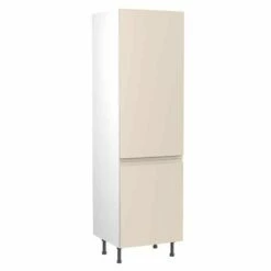 Kitchen Kit J-Pull 600mm Tall Larder Cabinet - Super Gloss - Cashmere - Flatpacked - FKKJ0134