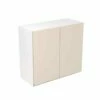 Kitchen Kit J-Pull 800mm Wall Cabinet - Super Gloss - Cashmere - Flatpacked - FKKJ0138