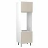 Kitchen Kit J-Pull 600mm Tall Double Oven Housing - Super Gloss - White - Flatpacked - FKKJ0021