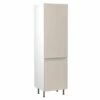 Kitchen Kit J-Pull 600mm Tall 70/30 Fridge/Freezer Housing - Super Gloss - Light Grey - Flatpacked - FKKJ0222