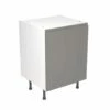 Kitchen Kit J-Pull 600mm Base Cabinet - Super Gloss - Dust Grey - Flatpacked - FKKJ0304