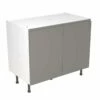 Kitchen Kit J-Pull 1000mm Base Cabinet - Super Gloss - Dust Grey - Flatpacked - FKKJ0308