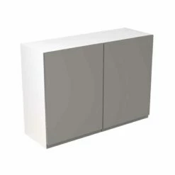Kitchen Kit J-Pull 1000mm Wall Cabinet - Super Gloss - Dust Grey - Flatpacked - FKKJ0315