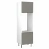 Kitchen Kit J-Pull 600mm Tall Double Oven Housing - Super Gloss - Dust Grey - Flatpacked - FKKJ0321