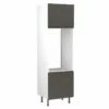 Kitchen Kit J-Pull 600mm Tall Double Oven Housing - Super Gloss - Graphite -Flatpacked - FKKJ0421