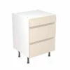 Kitchen Kit J-Pull 600mm 3 Drawer Base Cabinet - Ultra Matt - Cashmere - Flatpacked - FKKJ0606