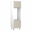 Kitchen Kit J-Pull 600mm Tall Double Oven Housing - Ultra Matt - Light Grey - Flatpacked - FKKJ0721