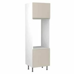 Kitchen Kit J-Pull 600mm Tall Double Oven Housing - Ultra Matt - Light Grey - Flatpacked - FKKJ0721